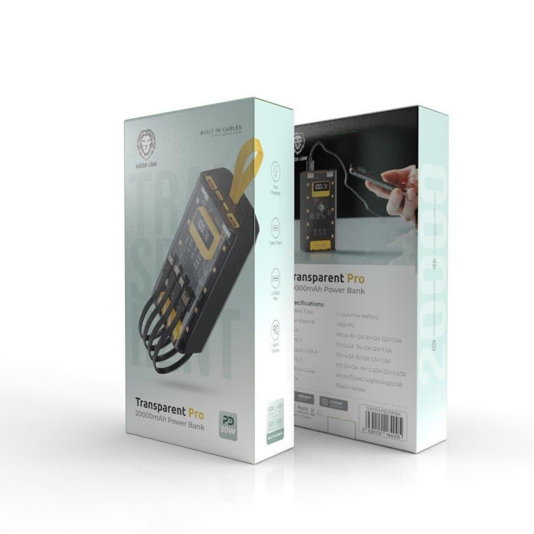 Green Lion Powerbank Transparent Pro 20000mah